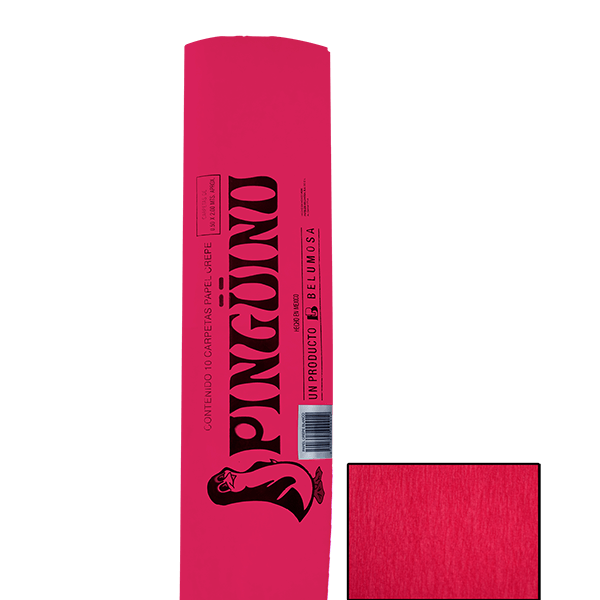 PAPEL CREPE PINGUINO ROSA FLUOR. 46 PZA